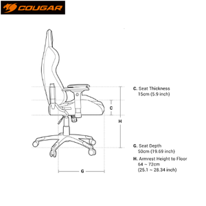 כסא גיימרים Cougar ARMOR S Gaiming Chair, צבע שחור או שחור עם כתום