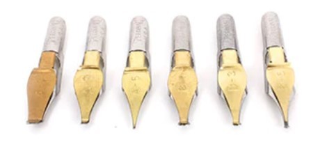 6 ציפורנים לקליגרפיה + ידית אחיזה Poster Pen Set