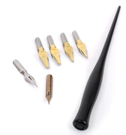 6 ציפורנים לקליגרפיה + ידית אחיזה CALLIGRAPHY Pen Set