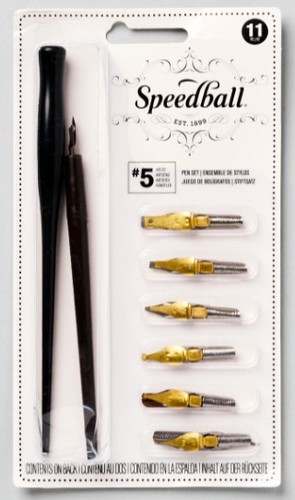 9 ציפורנים מקצועיים + שתי ידיות אחיזה  Artist Pen Set No.5 