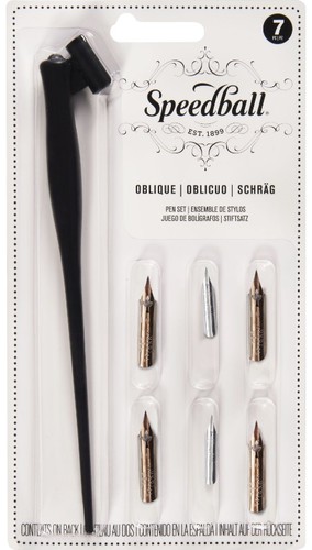 6 ציפורנים לקליגרפיה + ידית אחיזה OBLIQUE Pen Set