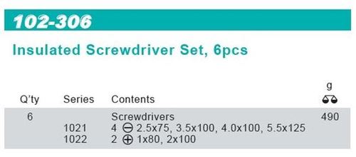 סט מברגים 6 יח' מבודד 1000V מבית WhirlPower