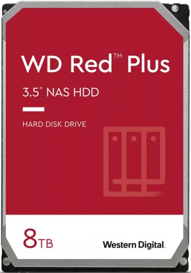 כונן קשיח Western Digital Red Plus NAS 8TB 128MB 5640RPM SATA III WD80EFZZ