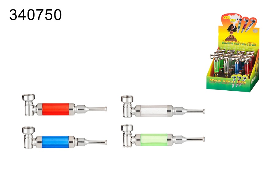 פייפ מתכת עם גוף זכוכית