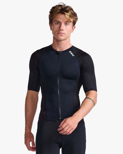 חולצת טריאתלון גברים Aero Tri Sleeved Top BLK/WHT 