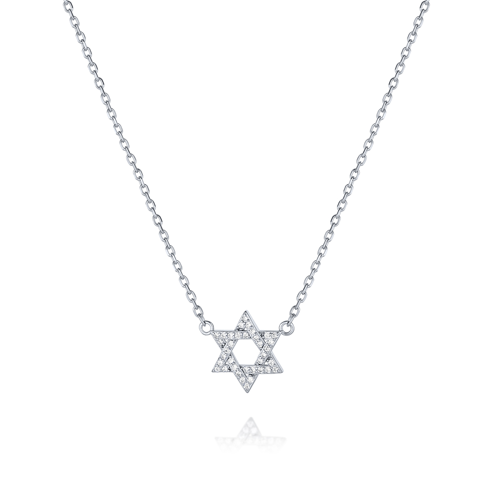 שרשרת מגן-דוד משובץ לאישה
