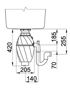 טוחן אשפה 1 כ"ס כולל מפסק ביומטרי מובנה ELLECI TOP 1000
