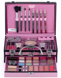 סט איפור לילדים במזוודה ורודה (בטוח לשימוש) 40 אביזרים Miss Young