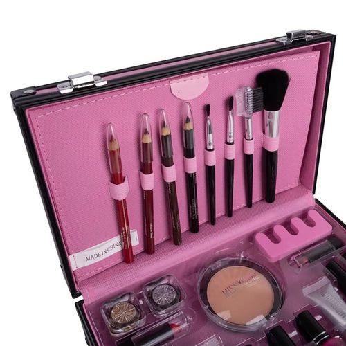 סט איפור לילדים במזוודה ורודה (בטוח לשימוש) 40 אביזרים Miss Young