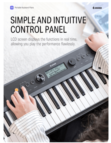 ערכת אורגנית ניידת 5 אוקטבות EC3095 SD10 לנגינה בדרכים + כסא + סטנד Z + אוזניות כולל אלמנט הטאץ' מבית DONNER