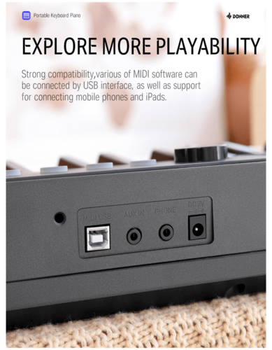 ערכת אורגנית ניידת 5 אוקטבות EC3095 SD10 לנגינה בדרכים + כסא + סטנד Z + אוזניות כולל אלמנט הטאץ' מבית DONNER