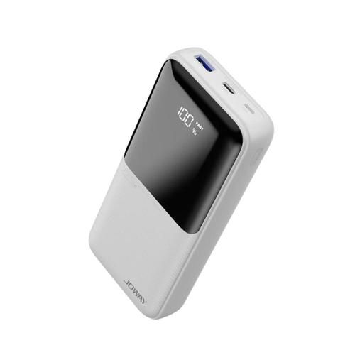 סוללת טעינה 2 כבלים מובנים JP312-20000mAh 22.5W לבן JOWAY