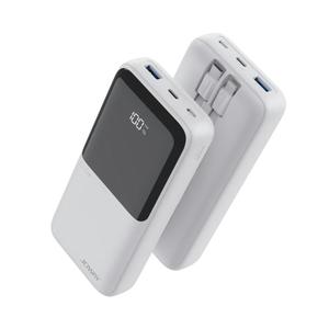 סוללת טעינה 2 כבלים מובנים JP312-20000mAh 22.5W לבן JOWAY