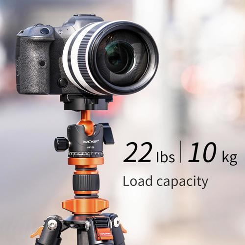 חצובת סיבי פחמן עם ראש כדורי - K&F Concept PRO Carbon Fiber Tripod & Monopod Kit D254C1 + BH-28L