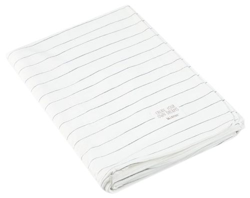 ציפה דו-שכבתית לשמיכת תינוק 100% כותנה ג'רזי מקולקציית Sketch & Grid - לבן פסים