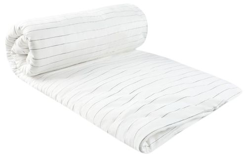 ציפה דו-שכבתית לשמיכת תינוק 100% כותנה ג'רזי מקולקציית Sketch & Grid - לבן פסים