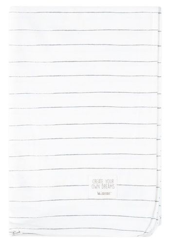 ציפה דו-שכבתית לשמיכת תינוק 100% כותנה ג'רזי מקולקציית Sketch & Grid - לבן פסים