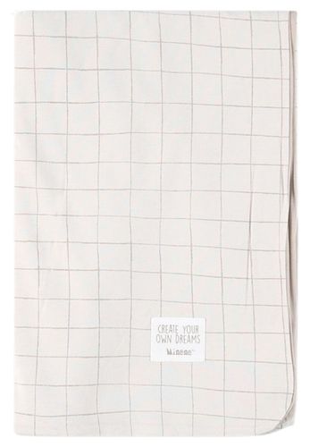 ציפה דו-שכבתית לשמיכת תינוק 100% כותנה ג'רזי מקולקציית Sketch & Grid - אבן משבצות