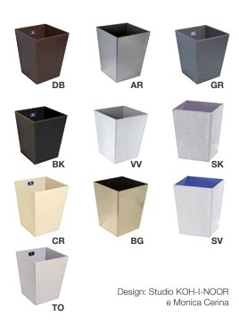 פח פתוח מרובע דמוי עור קרם ECOPELLE Waste Basket 
