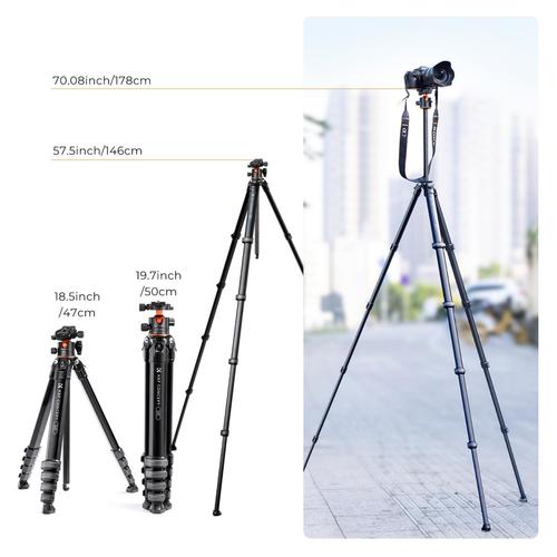 חצובת אלומיניום עם ראש כדורי - K&F Concept Aluminum Travel Tripod M1 + BH35L