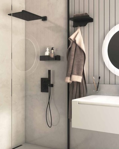  סלסלת תלייה עם חריצים שחורה PIEGA shower basket