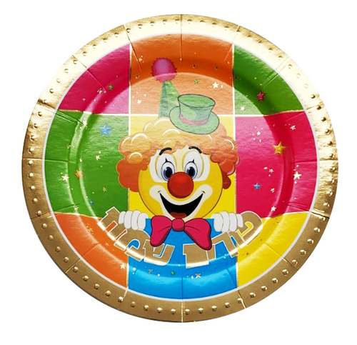 מגש פורים ענק דגם דומינו צבעוני - 3 יח'