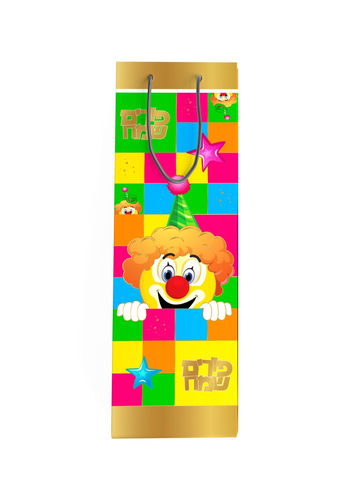 שקית יין לפורים דגם דומינו צבעוני