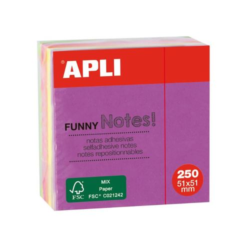 פתקיות ממו זוהרות APLI 51X51 (250 דף)