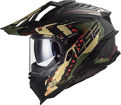 קסדת אדוונצ'ר קרבון מלא  LS2 דגם MX701 CARBON צבע חול\צבאי