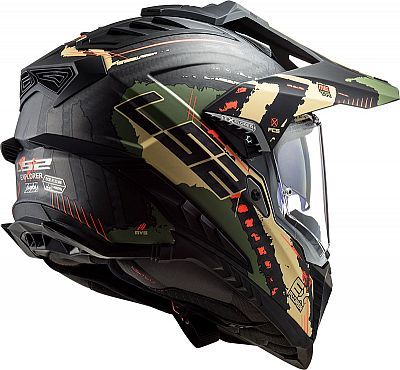 קסדת אדוונצ'ר קרבון מלא  LS2 דגם MX701 CARBON צבע חול\צבאי