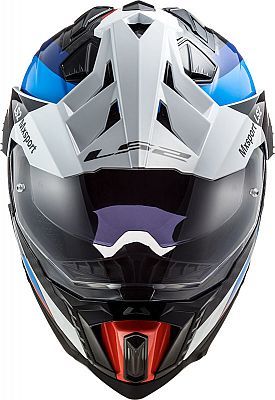 קסדת אדוונצ'ר קרבון מלא LS2 דגם MX701 CARBON צבע כחול\אדום\לבן 
