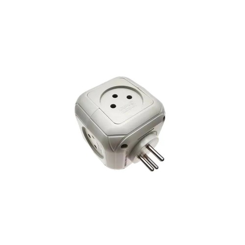 קובייה מפצל חשמל 4 שקעים ו-2 חיבורים USB