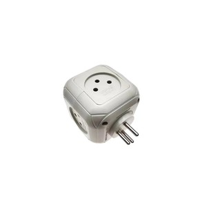 קובייה מפצל חשמל 4 שקעים ו-2 חיבורים USB