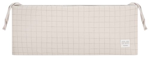 מגן ראש דו צדדי למיטת תינוק 100% כותנה ג'רזי מקולקציית Sketch & Grid - אבן משבצות