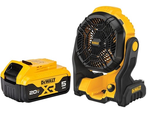 מאוורר נטען DCE512B כולל סוללה 5AH (ללא מטען) מבית DEWALT