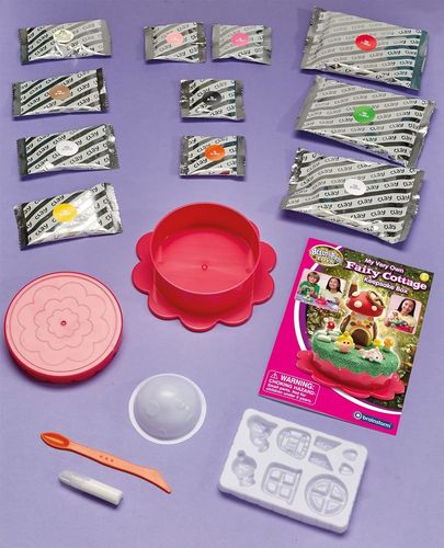 תיבת מזכרות 'בית הפיות' לבניה וקישוט עצמי מחימר זוהר בחושך