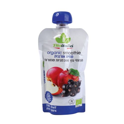 מחית אורגנית תפוחי עץ ואוכמניות שחורות | ביו איטליה - 6 יחידות 