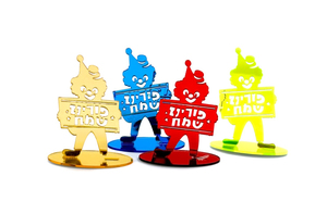 מיני מרכזי שולחן אקריליים צבעוניים ליצן - 4 יח