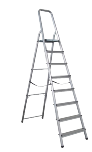 סולם אלומיניום 8 שלבים עם משטח עליון רחב