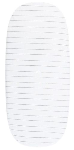 סדין לעגלת תינוק 100% כותנה ג'רזי מקולקציית Sketch & Grid - לבן פסים