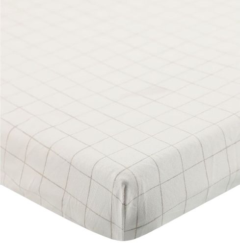 סדין למיטת תינוק 100% כותנה ג'רזי מקולקציית Sketch & Grid - אבן משבצות