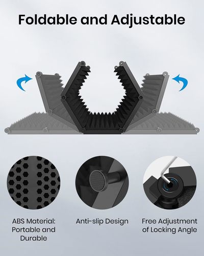 מסך אקוסטי מתקפל למיקרופון עם 3 רמות בידוד MK-0119 מבית MOUKEY