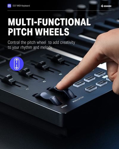 מקלדת שליטה 37 קלידים מלאים D37 וחיבור USB MIDI מבית DONNER