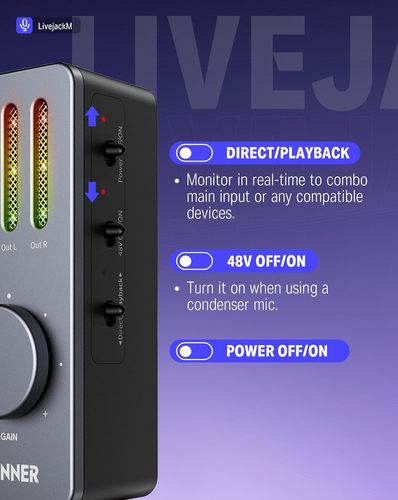 כרטיס קול קומפקטי EC2817 עם כניסת קומבו LIVEJACK M מבית DONNER