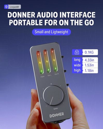 כרטיס קול קומפקטי EC2817 עם כניסת קומבו LIVEJACK M מבית DONNER