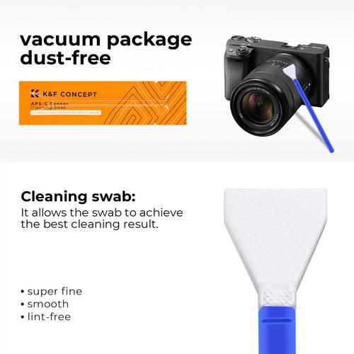 סט מקלונים לניקוי חיישן K&F Concept 16mm APS-C Format Cleaning Stick Set (10PCS)