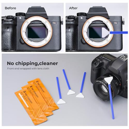 סט מקלונים לניקוי חיישן K&F Concept 24mm Full-Frame Format Cleaning Stick Set (10PCS)
