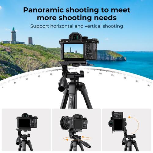 חצובה אוניברסלית עם שלט אלחוטי - K&F Concept B174A1 Aluminum Travel Tripod with Bluetooth Remote