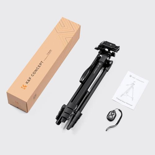 חצובה אוניברסלית עם שלט אלחוטי - K&F Concept B174A1 Aluminum Travel Tripod with Bluetooth Remote