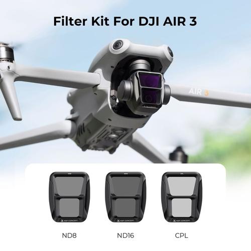 סט פילטרים לרחפן K&F Concept Filter Set for DJI AIR 3 (CPL+ND8+ND16)